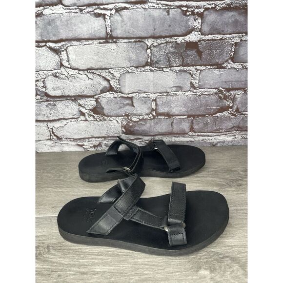 Teva Black Leather Universal Straps Hiking Sandals Women’s Sz 9M US/40EU 1011501 - Picture 1 of 16